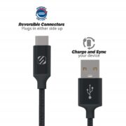 Scosche CAB4 StrikeLine™ Premium Braided Cable for USB-C Devices SPACE GREY
