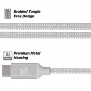 Scosche CAB4 StrikeLine™ Premium Braided Cable for USB-C Devices SPACE GREY