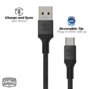 Scosche CAB4-SP StrikeLine™ Premium Braided Cable for USB-C Devices BLACK