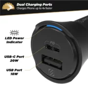 Scosche CPDCA38-SP Dual-Port USB-C & USB-A Quick Car Charger